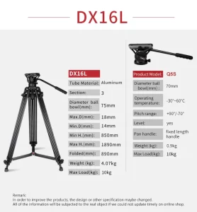Coman DX16LQ5S video stativ
