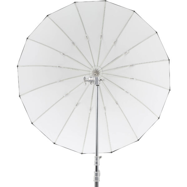Godox UB-130W je kišobran bele unutrašnjosti i velikog prečnika od 130 cm. Idealan je kod portreta ili grupnih fotografija. Parabolicni oblik i bela unutrasnjost obezbedjuju veoma mekano svetlo koje će uspešno stići i na veće udaljenosti. Ovaj kisobran se moze koristiti kao glavno ili kao fill svetlo.