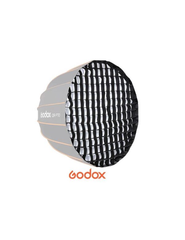 Grid za Godox QR-P70 Parabolic Softbox 70cm sluzi za dodatno usmeravanje svetla radi bolje kontrole. Omogućava uži i direktniji snop svetla.