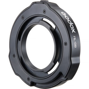 Godox ML-GB Bowens adapter omogućava korišćenje Bowens dodataka sa ML100Bi i ML60IIBi LED svetlima. Pretvara Godox mount u Bowens mount