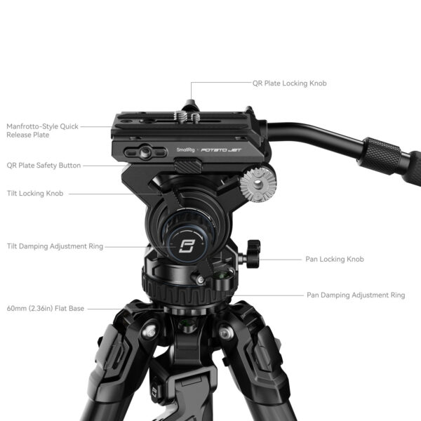 SmallRig x Potato Jet Tribex Hydraulic Carbon Fiber Tripod Kit (4259) - Image 5