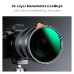 KF Concept KF01.2321 105mm Variable ND2-ND400 Lens Filter (1-9 Stops) 28 Multi-Layer Green Coatings HD Waterproof Scratch Resistant (Nano-X Series) - Slika 2