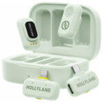 Hollyland LARK A1 Wireless Mini Microphone for iPhone & Android (Mint Green,2TX+2RX+Charging Case)
