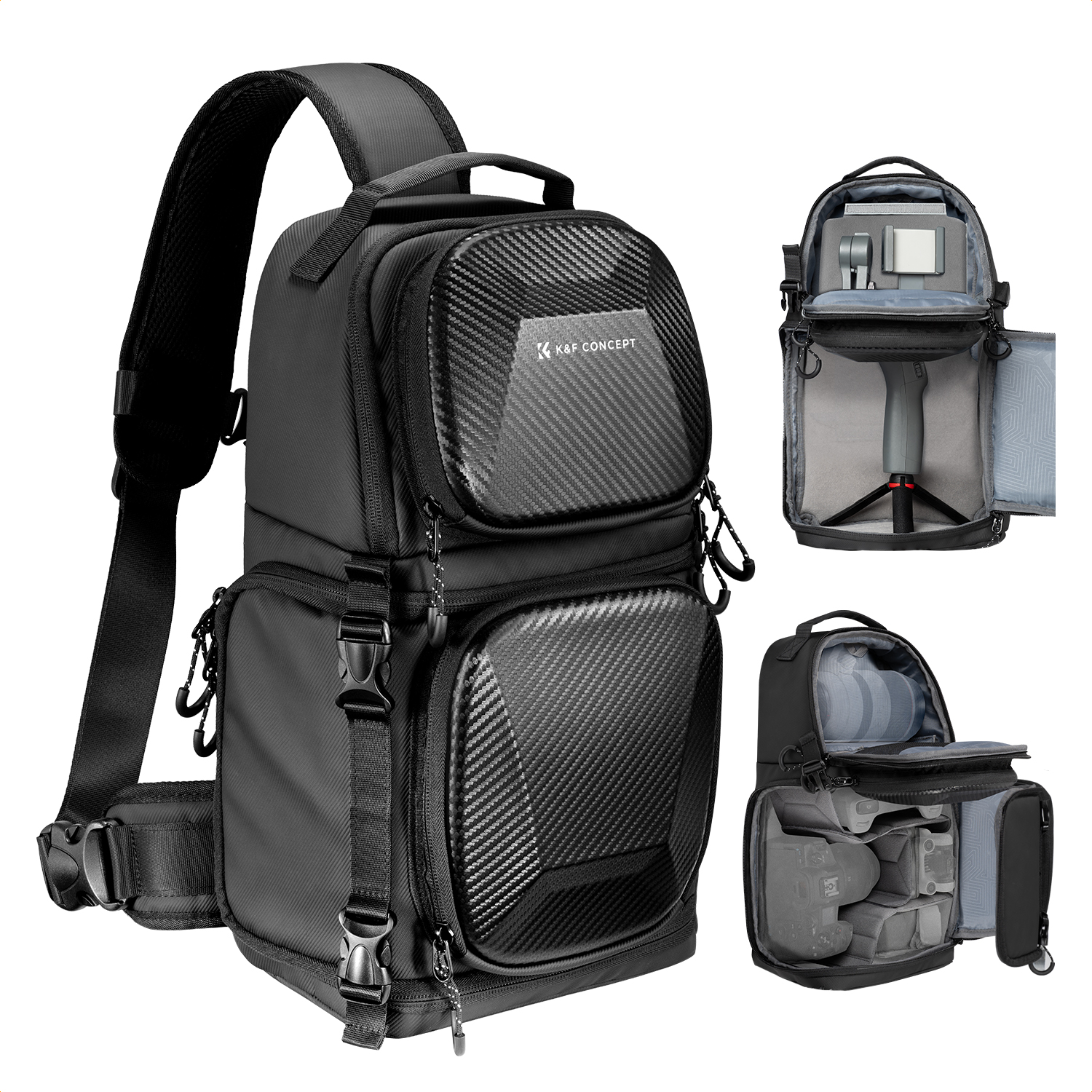KF13.176-1 KF Concept KF13.176 Sling Bag 10L Urban Wander 02 (Carbon Black) - Slika 1