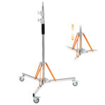 KF Concept KF34.054 3.2m Heavy Duty Light Stand with Wheels, 3 Universal Wheels, Sandbag Included, Stainless Steel