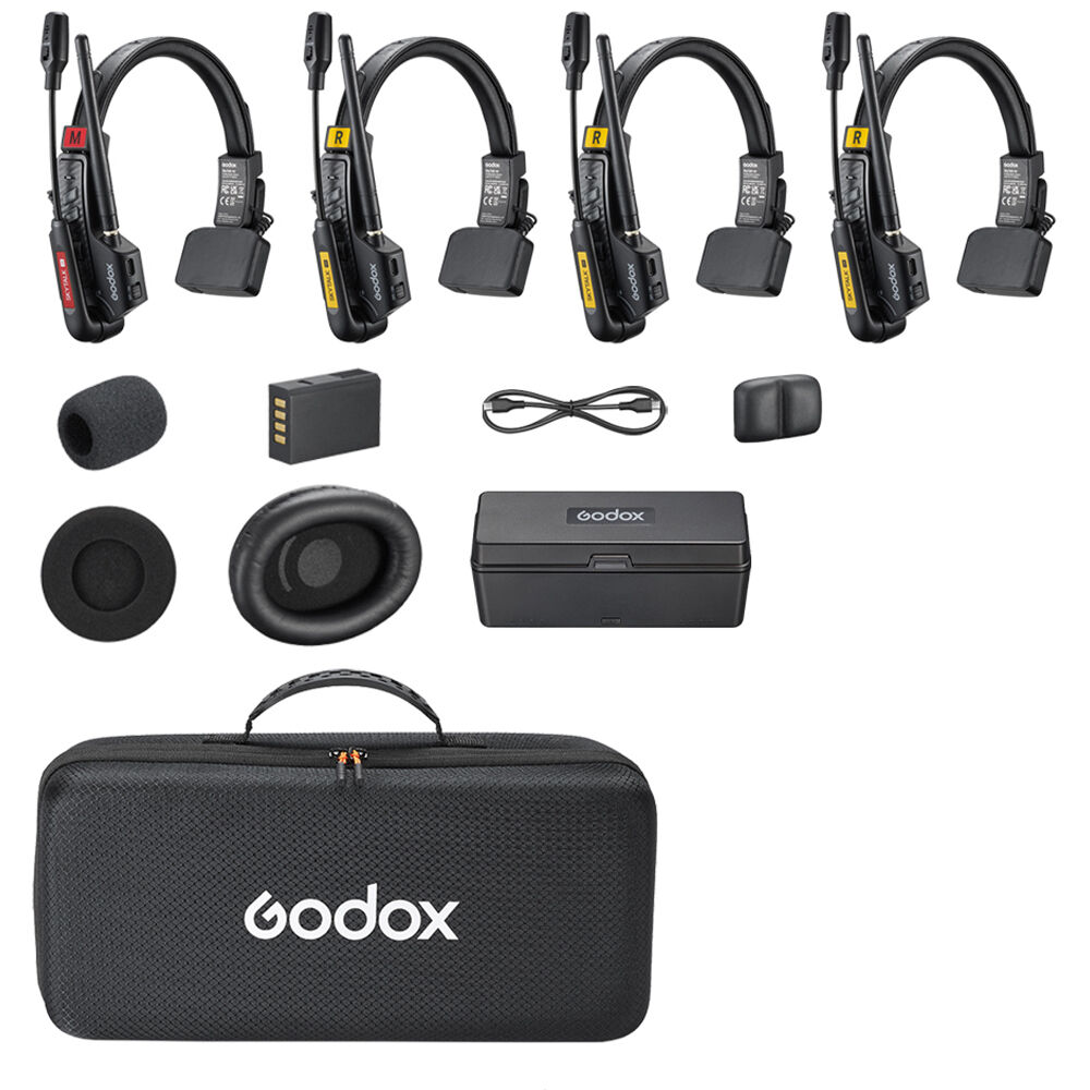Godox SkyTalk Air 4S 4-Person Full-Duplex Wireless Intercom Headset System (2.4 GHz) Godox SkyTalk Air 4S je vrhunski bežični sistem slušalica sa mikrofonom (headset), dizajniran da obezbedi kristalno čistu i pouzdanu komunikaciju